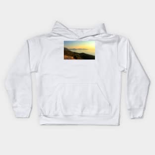 Mountain Top View - Myrtos Bay Kids Hoodie